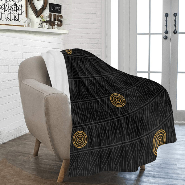 Black and Gold Tribal Blanket