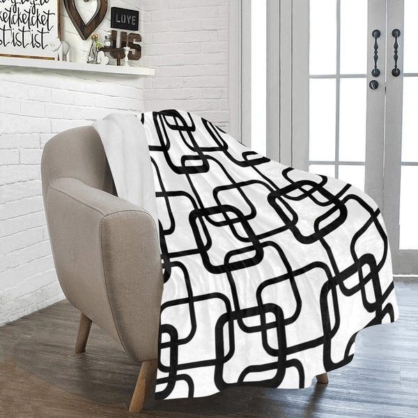 Black and White Geometric Blanket